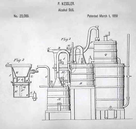 1859 alcohol distillation apparatus illustration