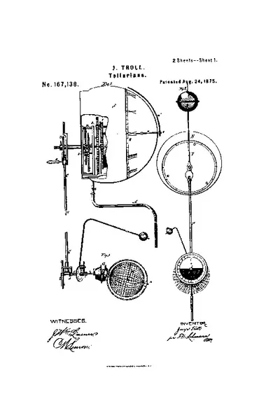 Toilet cistern patent diagram, 1875